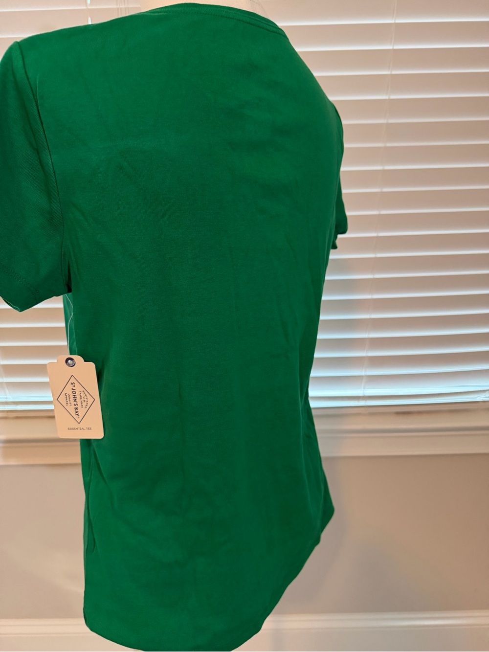 2 shirts. St. John's Bay Short Sleeve Crew Neck Top - Fuchsia & Green - Picture 6 of 8